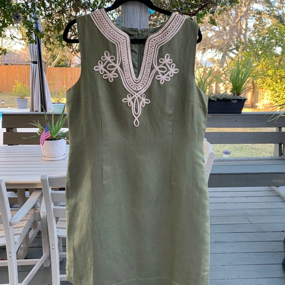 NWT!  APPRAISAL Sleeveless Olive Fully-lined Sheath, SZ 16 - Picture 8 of 14